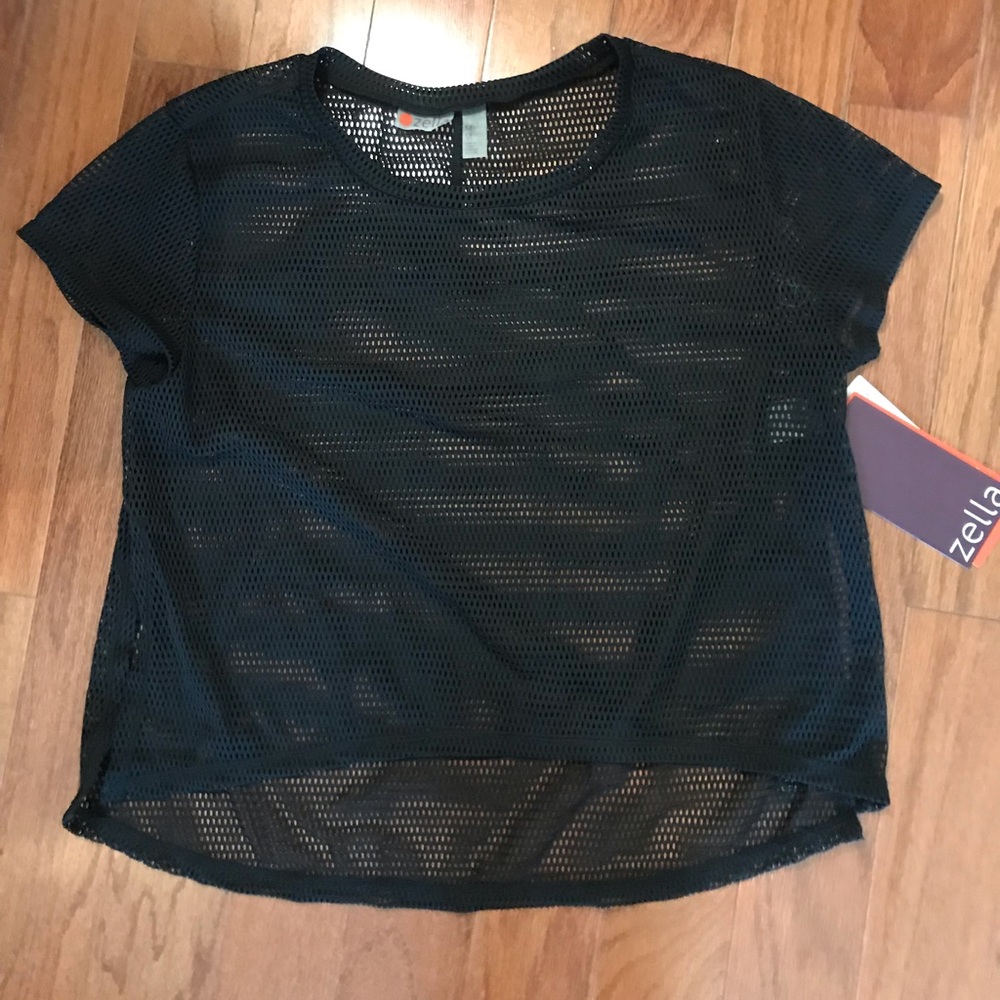 ZELLA cropped mesh workout top